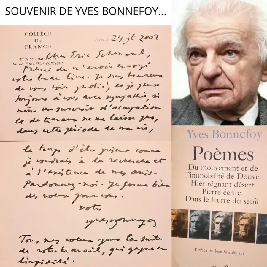 Illustration de l’article : PETIT SOUVENIR DU GRAND POÈTE YVES BONNEFOY...